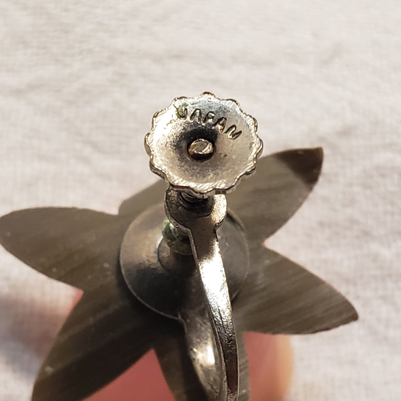 Stunning Vintage Japan Carved Celluloid Blush Pink Earrings with screw backs - Picture 9 of 11